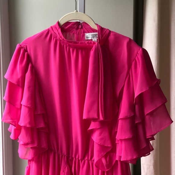 INSPR Pink Ruffle Dress - Picture 3 of 6